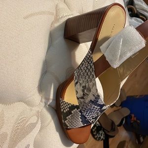 Never worn snake print sandals…3.5 inch heel